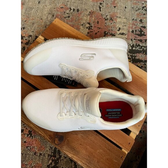 Slip Resistant Relaxed Fit Work Sketchers White Women's Sz 12 Memory Foam Insole - Picture 9 of 10